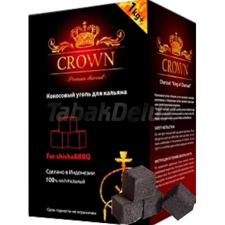 Кокосове вугілля для кальяну Crown 1 кг (72 кубики)