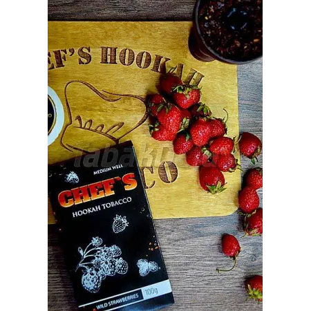 Тютюн Chefs Wild Strawberries (Чевс Лісова Суниця) 100 грам зі смаком лісової полуниці, аромат свіжих ягід 🍓