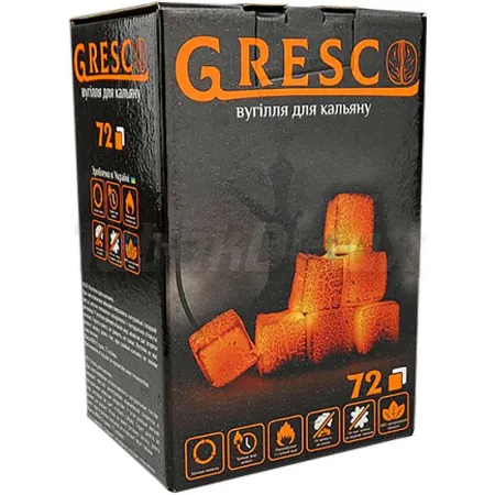 Вугілля Gresco 1 кг (72 кубики) в упаковці