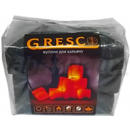 Уголь Gresco 0.5 кг (36 кубика) в упаковке — ореховый уголь для кальяна премиального качества