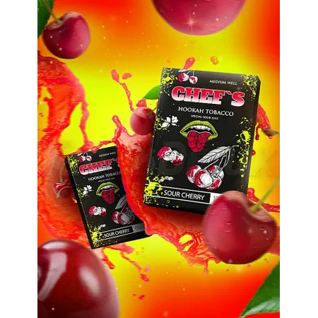 Тютюн Chefs Sour Cherry (Чевс Кисла Вишня) 100 грам насиченим смаком кислуватої вишні🍒