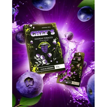 Тютюн для кальяну Chefs Sour Blueberries (Кисла Чорниця) 40 грам Смак 🫐 Кисла Чорниця