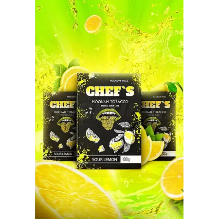 Тютюн для кальяну Chefs Sour Lemon (Кислий Лимон) 40 грам Смак 🍋 Кислий лимон