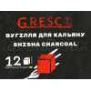 Вугілля для кальяну Gresco (Греско) 12 куб/уп - горіхове вугілля розмір: 🪨⛏️25 мм