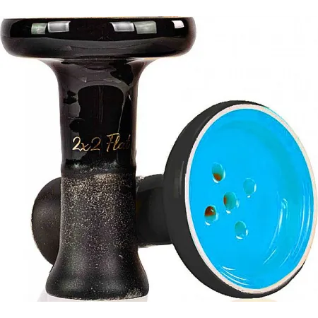 Чаша 2×2 Killer Bowl Black Edition Blue — стильна чаша для кальяну, виготовлена з глазурі та глини