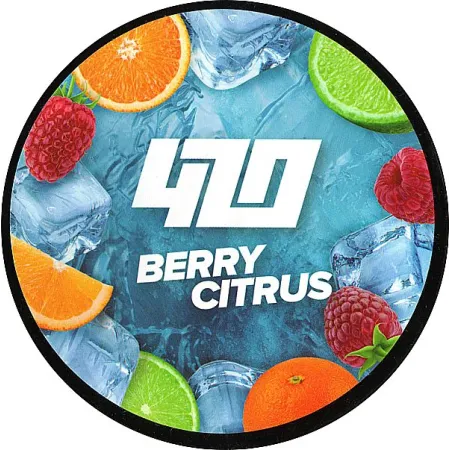 Табак 420 Berry Citrus (Ягоды Цитрус) 100 грамм Вкус 🍊 Апельсин, 🍓 Малина, 🍋‍🟩 Лайм, ❄️ Лёд