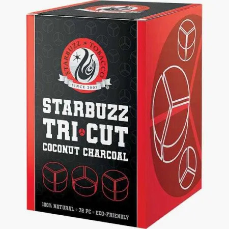 Вугілля Starbuzz Tri Cut 1 кг (72 кубики) в упаковці